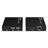 Lindy HDMI, KVM ir IR per IP plėstuvas, siųstuvas ir imtuvas, laidinis, 150 m, Cat5e, Cat6, juoda, metalas
