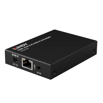 Lindy HDMI, KVM ir IR per IP plėstuvas, Imtuvas, Siųstuvas ir imtuvas, Laidinis, 150 m, Cat5e, Cat6, Juoda, Metalas