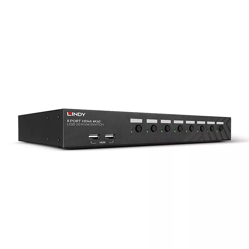 Lindy 39538 KVM jungiklis, montuojamas į stovą, juodas