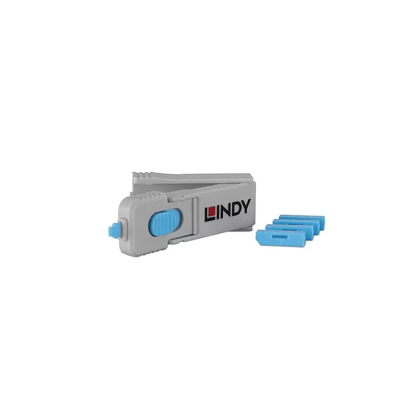 Lindy 40324 prievado blokatorius Prievado blokatorius + raktas DisplayPort Mėlynas Akrilnitrilo butadieno stirenas (ABS) 5 vnt.