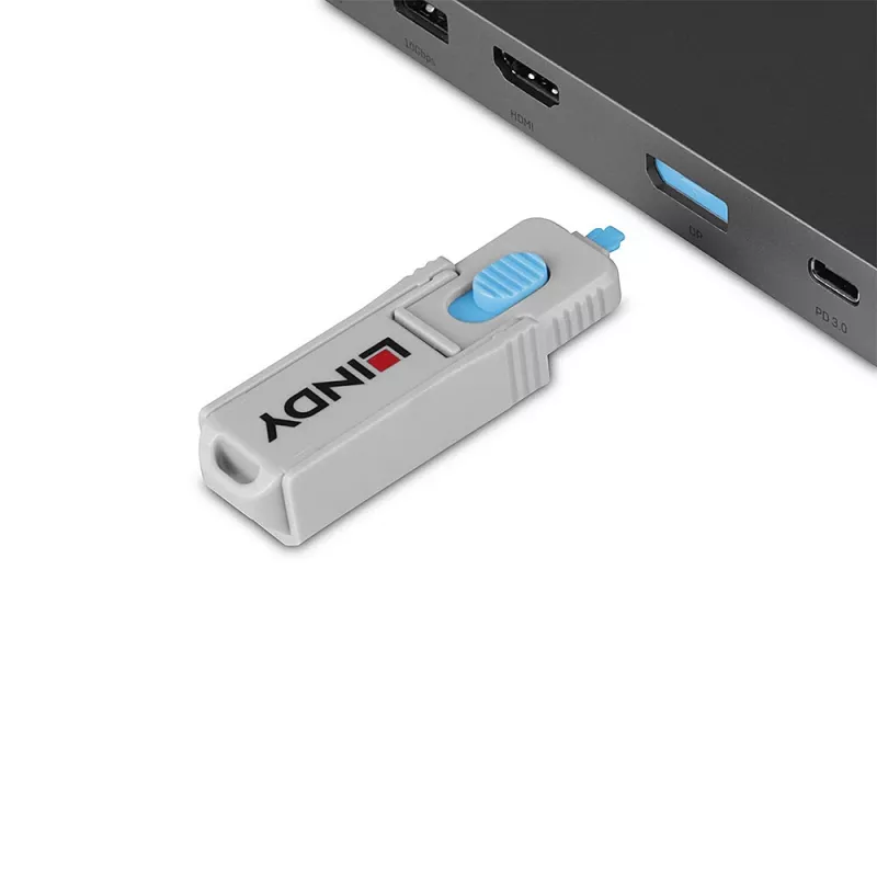 Lindy 40324 prievado blokatorius Prievado blokatorius + raktas DisplayPort Mėlynas Akrilnitrilo butadieno stirenas (ABS) 5 vnt.
