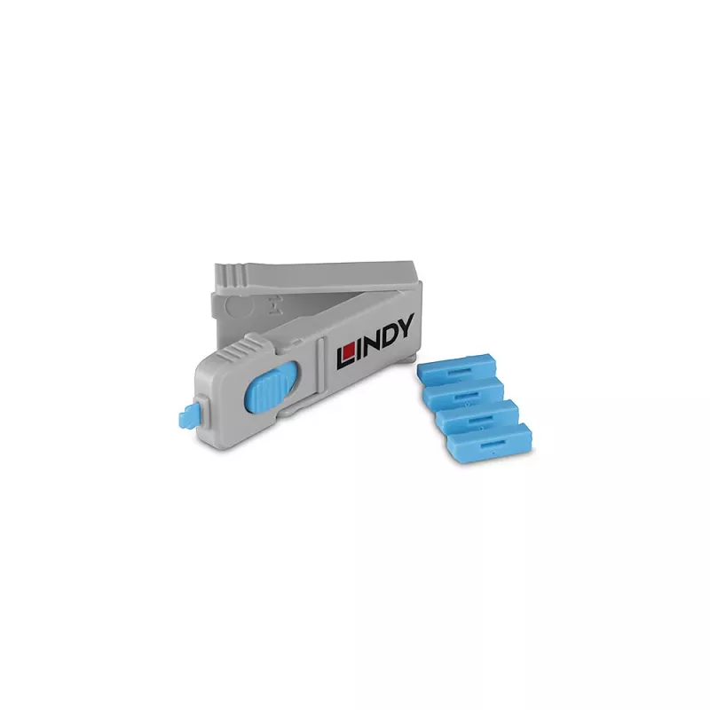 Lindy 40324 prievado blokatorius Prievado blokatorius + raktas DisplayPort Mėlynas Akrilnitrilo butadieno stirenas (ABS) 5 vnt.