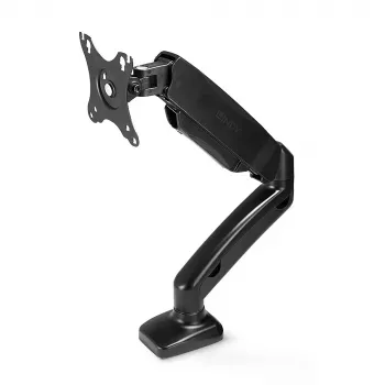 Lindy Single Display Gas-Spring Desktop Mount, 6.5 kg, 43.2 cm (17 coliai), 68.6 cm (27 coliai), 75 x 75 mm, 100 x 100 mm, juoda