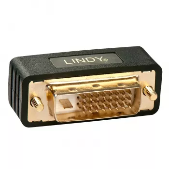 Lindy Premium DVI-D jungtis, kištukas į lizdą, DVI-I, DVI-D, juoda