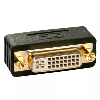 Lindy Premium DVI-D jungtis, kištukas į lizdą, DVI-I, DVI-D, juoda