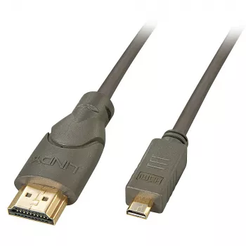Lindy 0,5 m High Speed Micro HDMI į HDMI kabelis, 0,5 m, HDMI A tipo (standartinis), HDMI D tipo (Micro), 3D, 10,2 Gbit/s, juodas