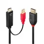 Lindy 0,5 m HDMI į DisplayPort kabelis, 0,5 m, DisplayPort, HDMI + USB, kištukas, lizdas, auksas