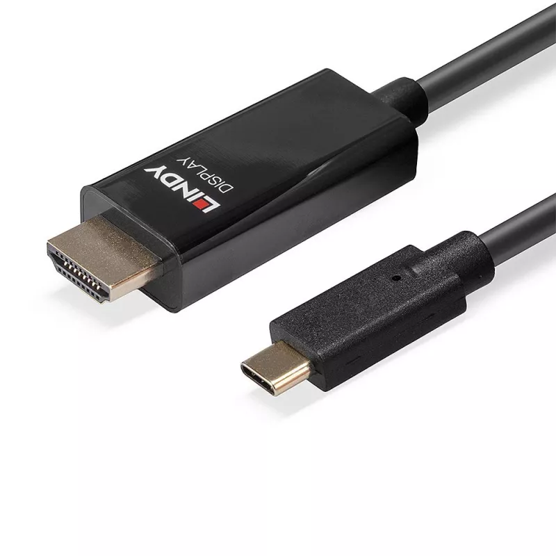 Lindy 10 m USB Type-C į HDMI 4K60 adapterio kabelis su HDR, 10 m, USB Type-C, HDMI Type A (standartinis), vyriškas, vyriškas, tiesus