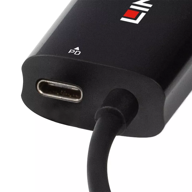 Lindy 43328 nešiojamojo kompiuterio dokas / prievadų daugintuvas USB 3.2 Gen 1 (3.1 Gen 1) Type-C juoda