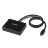 Lindy 2 prievadų USB 3.2 Gen 2 Type C dvikryptis perjungiklis, USB 3.2 Gen 1 (3.1 Gen 1) Type-C, USB 3.2 Gen 1 (3.1 Gen 1) Type-C, 5000 Mbit/s, juodas, 0,6 m, 85 mm