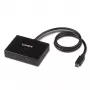 Lindy 2 prievadų USB 3.2 Gen 2 Type C dvikryptis perjungiklis, USB 3.2 Gen 1 (3.1 Gen 1) Type-C, USB 3.2 Gen 1 (3.1 Gen 1) Type-C, 5000 Mbit/s, juodas, 0,6 m, 85 mm