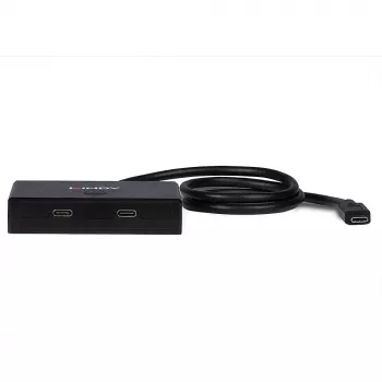 Lindy 2 prievadų USB 3.2 Gen 2 Type C dvikryptis perjungiklis, USB 3.2 Gen 1 (3.1 Gen 1) Type-C, USB 3.2 Gen 1 (3.1 Gen 1) Type-C, 5000 Mbit/s, juodas, 0,6 m, 85 mm