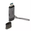 Lindy USB 3.2 Type C ir A SD / Micro SD kortelių skaitytuvas, MiniSD, SD, juoda, pilka, 5000 Mbit/s, USB 3.2 Gen 1 (3.1 Gen 1) A tipo / C tipo, 78,5 mm, 22,5 mm