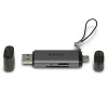 Lindy USB 3.2 Type C ir A SD / Micro SD kortelių skaitytuvas, MiniSD, SD, juoda, pilka, 5000 Mbit/s, USB 3.2 Gen 1 (3.1 Gen 1) A tipo / C tipo, 78,5 mm, 22,5 mm