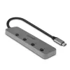 Lindy 4 prievadų USB 3.2 Type C šakotuvas su įjungimo/išjungimo jungikliais