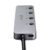 Lindy 4 prievadų USB 3.2 Type C šakotuvas su įjungimo/išjungimo jungikliais