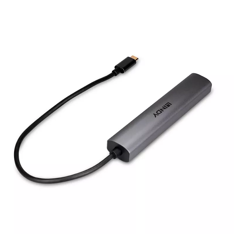 Lindy 43385 sąsajos šakotuvas USB Type-C 10000 Mbit/s Pilka
