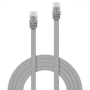 Lindy 5m Cat.6 U/UTP Plokščias Tinklo Kabelis, Pilkas, 5 m, Cat6, RJ-45, RJ-45, Pilkas