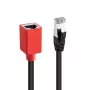 Lindy 0.2m RJ-45 Cat.6A atjungiamasis adapteris, 0,2 m, Cat6a, RJ-45, RJ-45, juoda, raudona