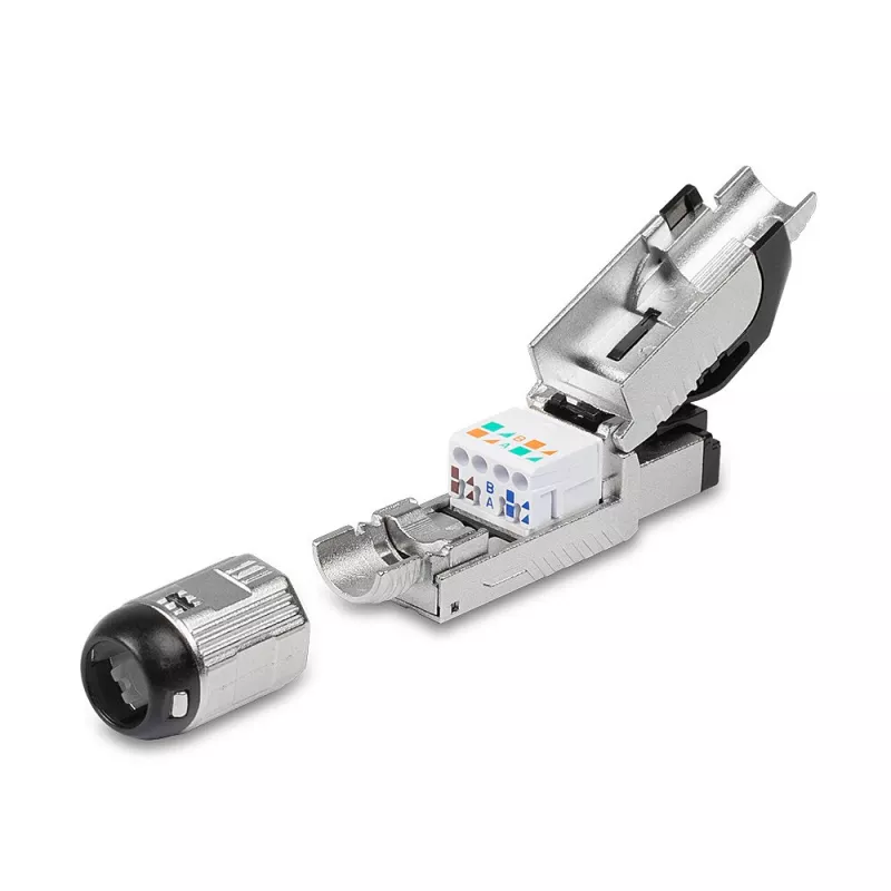 Lindy RJ-45 Cat.6/6A belaidis lauko terminatoriaus kištukas, RJ45, juoda, sidabrinė, metalinis, CE, REACH, RoHS, UKCA, 240 g, 133 mm