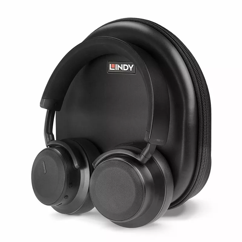 Lindy LH900XW ausinės su mikrofonu, laidinės ir belaidės, ant galvos, skambučiams / muzikai, USB-C, Bluetooth, juodos