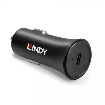 Lindy Single Port USB Type C PD Car Charger, 27W, Auto, Cigar lighter, 12 V, 3 A, Juoda