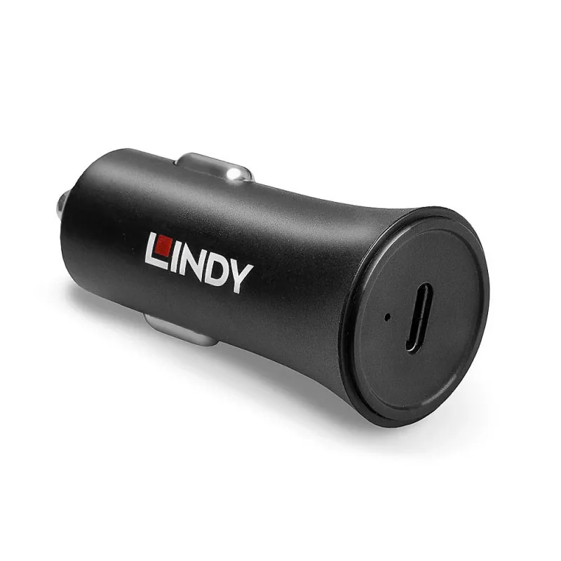 Lindy Single Port USB Type C PD Car Charger, 27W, Auto, Cigar lighter, 12 V, 3 A, Juoda