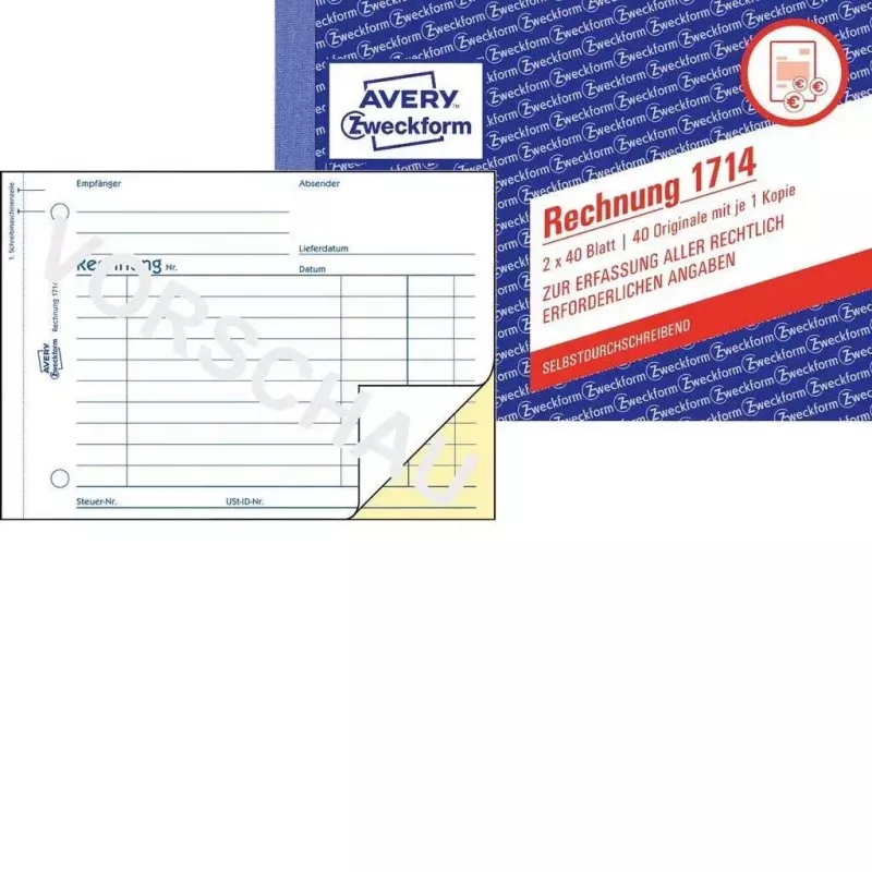 Apskaitos forma/knyga AVERY 1714 A6 40 lapų