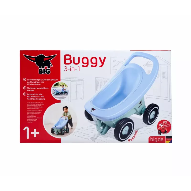Vaikiška vaikštynė Simba-Dickie BIG Buggy 3-in-1 — mėlyna/turkio, keičiamas dizainas