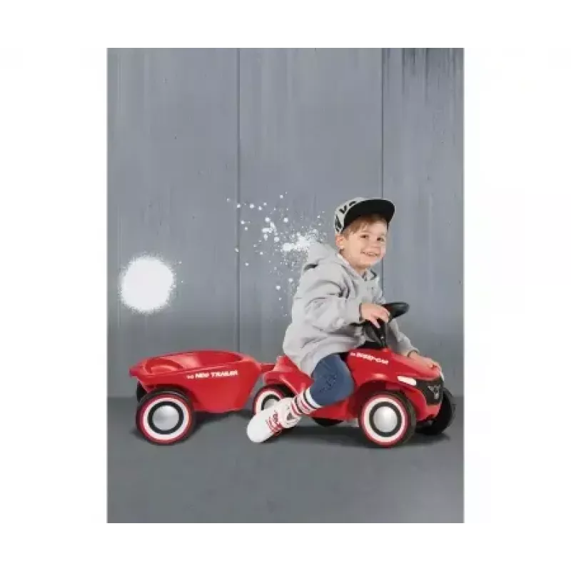Žaislinės mašinėlės priekaba Simba‑Dickie BIG Bobby‑Car Neo Trailer — plastikinė, raudona, amžius 1–5 metai