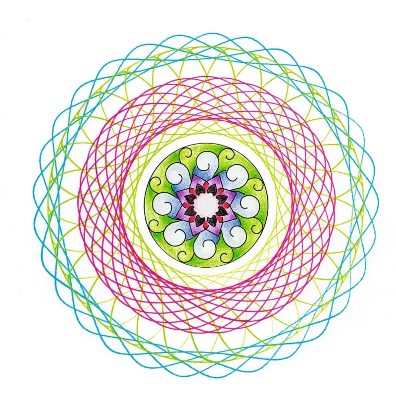 Vaikų spirografas Ravensburger 297740 su trafaretu ir 2 žymekliais, įvairiaspalvis, nuo 6 metų