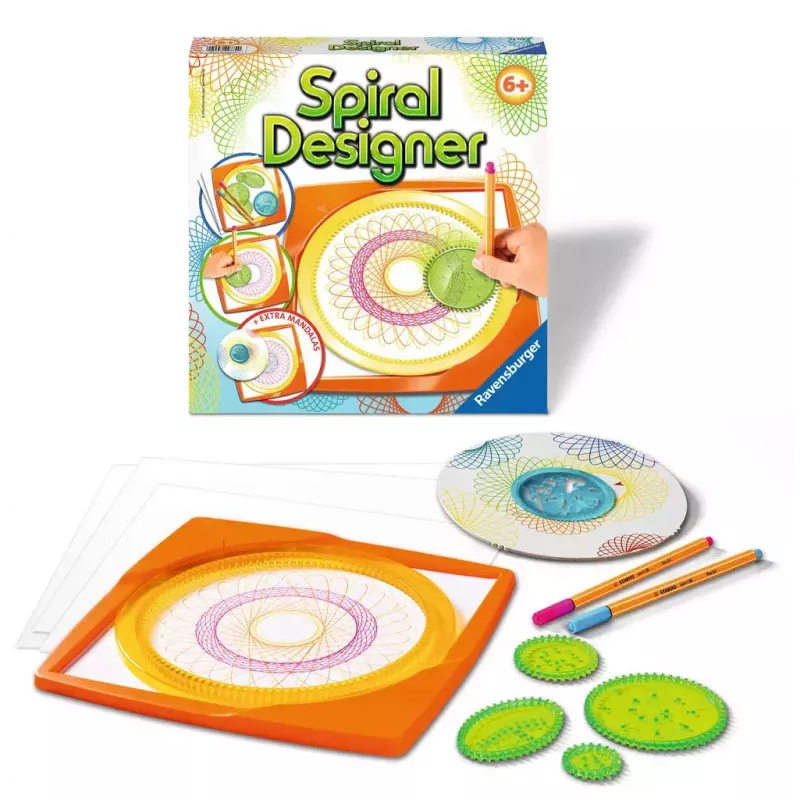 Vaikų spirografas Ravensburger 297740 su trafaretu ir 2 žymekliais, įvairiaspalvis, nuo 6 metų