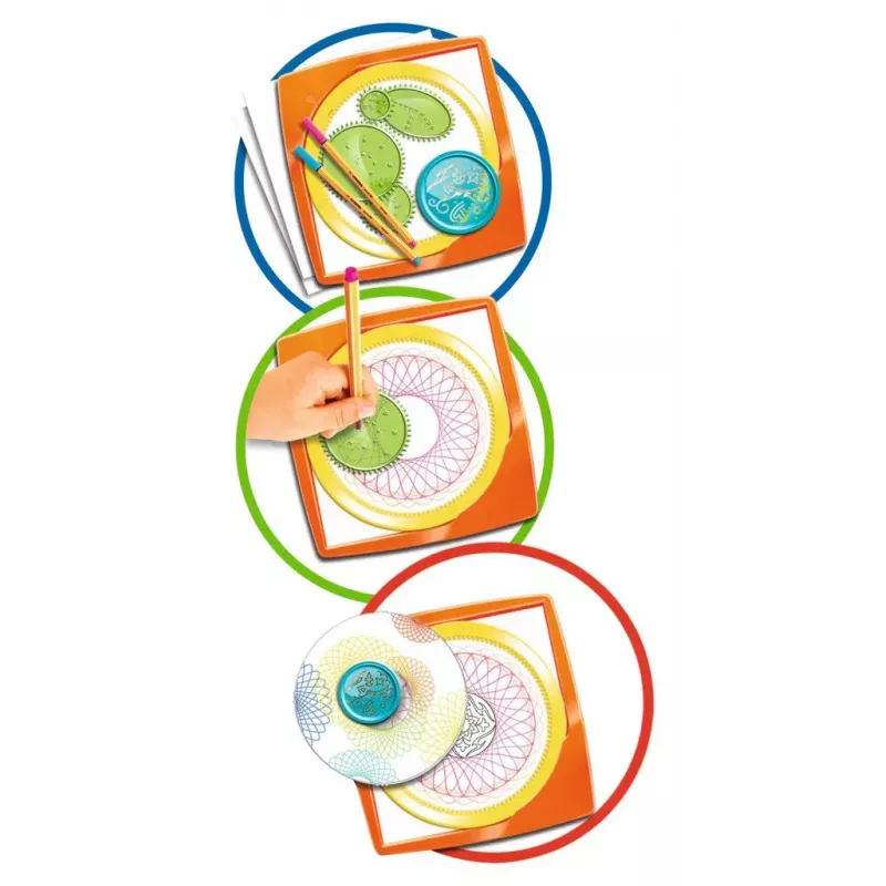 Vaikų spirografas Ravensburger 297740 su trafaretu ir 2 žymekliais, įvairiaspalvis, nuo 6 metų