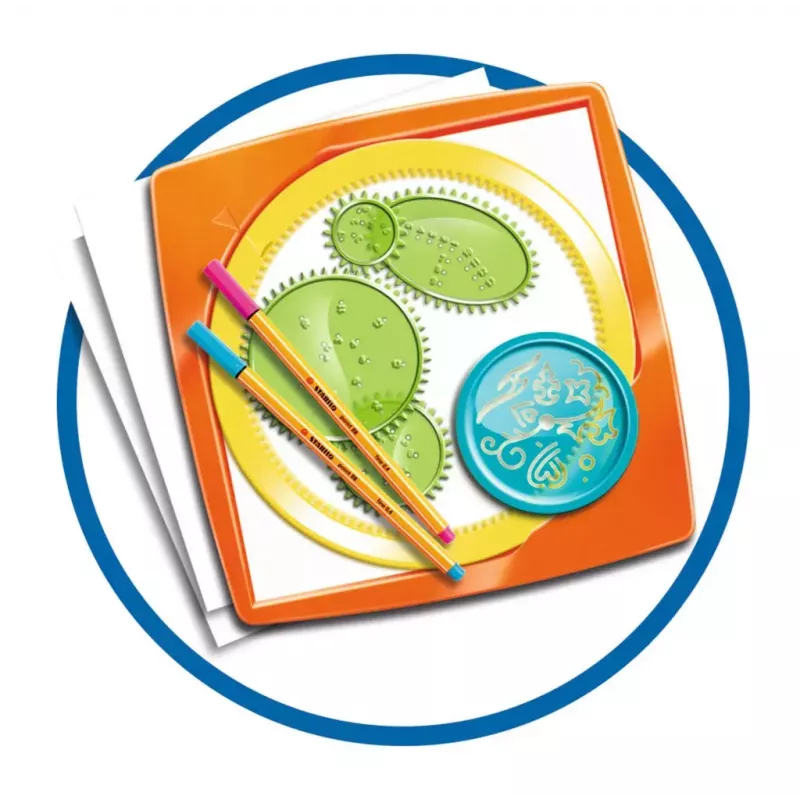 Vaikų spirografas Ravensburger 297740 su trafaretu ir 2 žymekliais, įvairiaspalvis, nuo 6 metų
