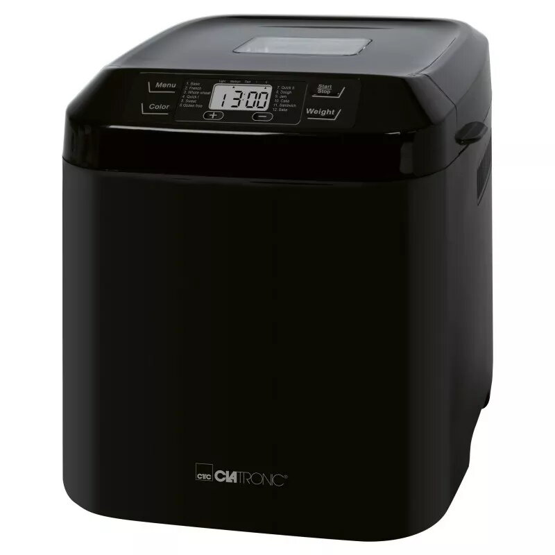 Duonkepė CLATRONIC BBA 3774 550 W – 3 l kepimo indas, iki 1,5 kg kepalas, 12 programų, LCD laikmatis