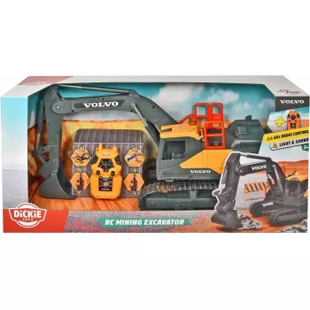 RC ekskavatorius Dickie Volvo Mining 2,4 GHz nuotoliniu būdu valdomas statybinis modelis