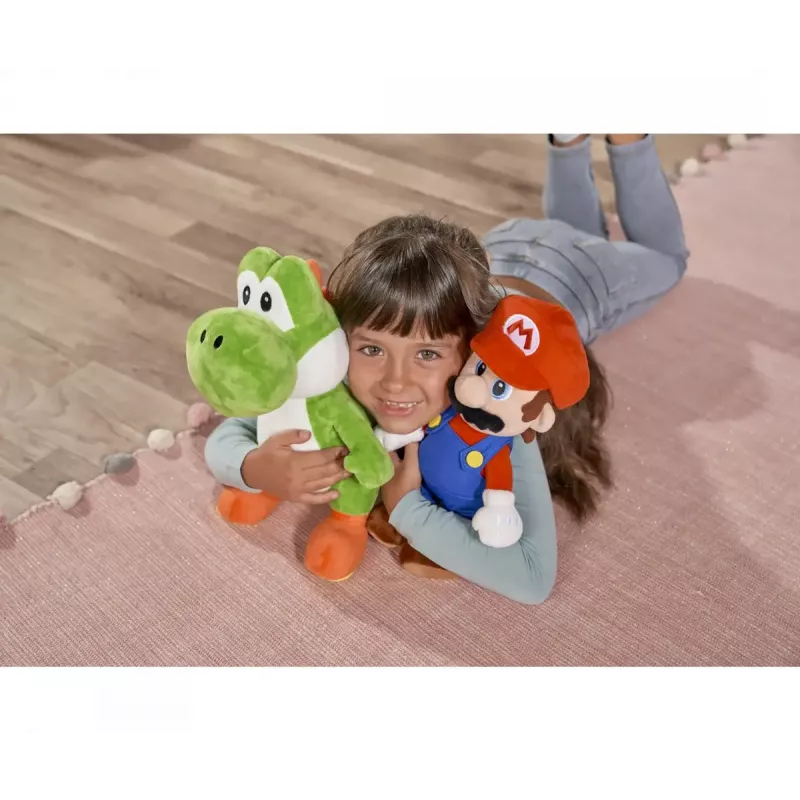 Minkštas žaislas Yoshi, Simba-Dickie, Super Mario tema, modelis 109231012, apie 30 cm