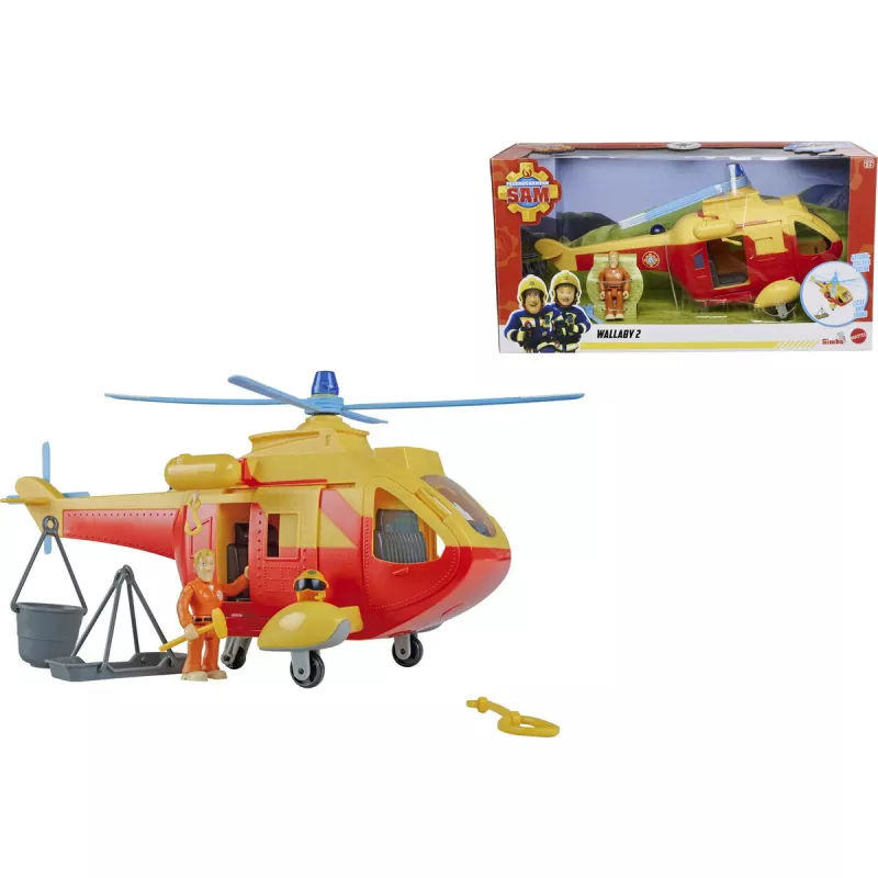 Sraigtasparnio žaislas Simba-Dickie Fireman Sam Wallaby 2 Update - transporto priemonių žaidimo rinkinys