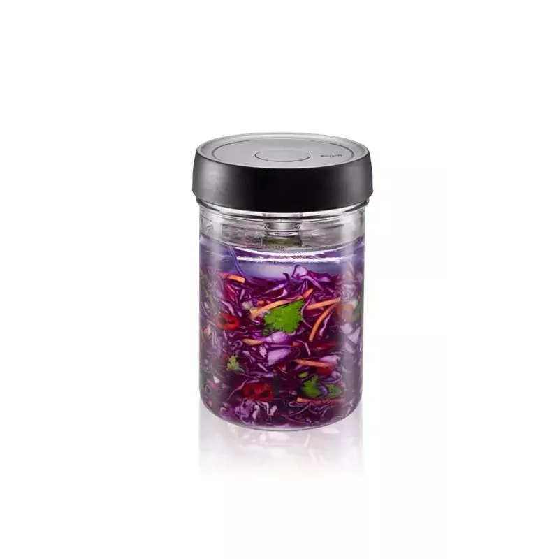 Fermentacinis stiklainis 1 l GEFU NATIVO G-15810, stiklinis stiklainis su fermentavimo dangteliu rauginimui ir pieno rūgšties fermentacijai