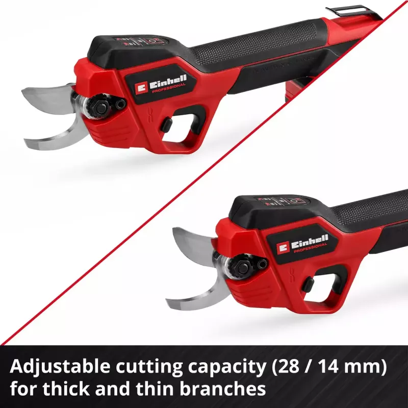 Belaidės genėjimo žirklės EINHELL GP-LS 18/28 Li BL-Solo — baterijomis maitinamas sodo genėtuvas, modelis 3408320