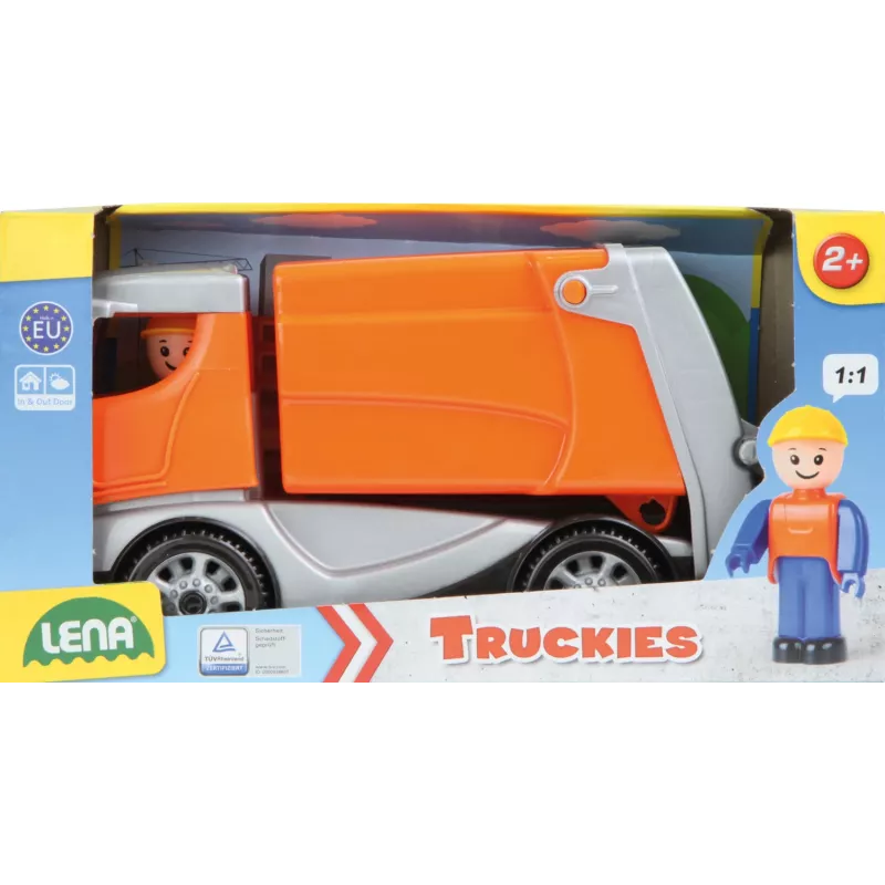 Lena Truckies šiukšlių sunkvežimis, Sunkvežimis, 2 m. (metai), Plastikas, Pilka, Oranžinė