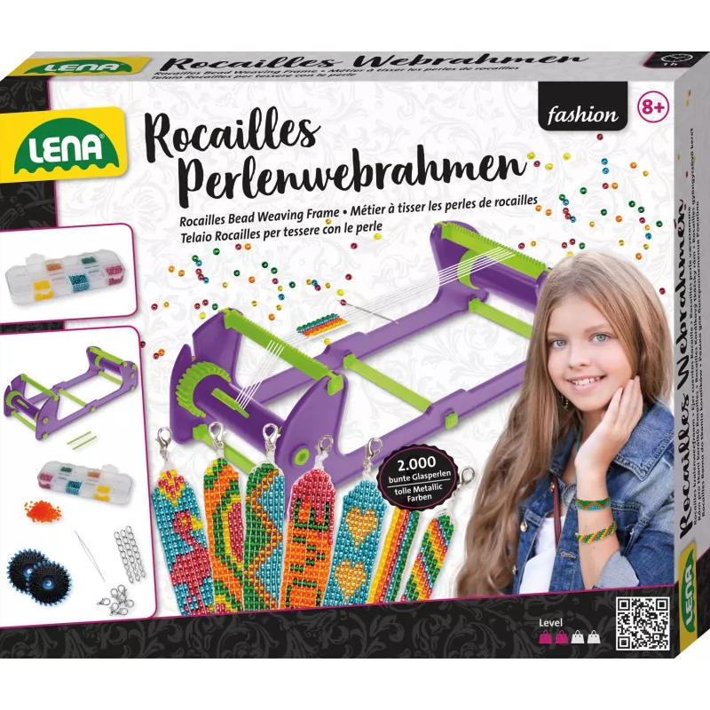 Karoliukų pynimo rėmas Lena 42722 Rocailles — reguliuojamo aukščio, lengva pynimo staklės
