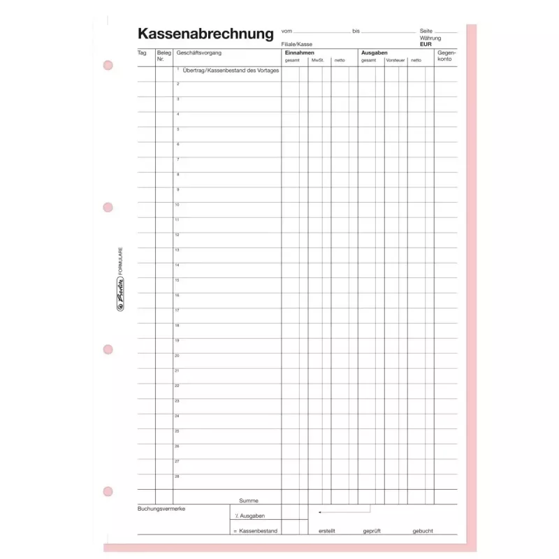 Apskaitos blankų knyga Herlitz 882415 A4 100 puslapių