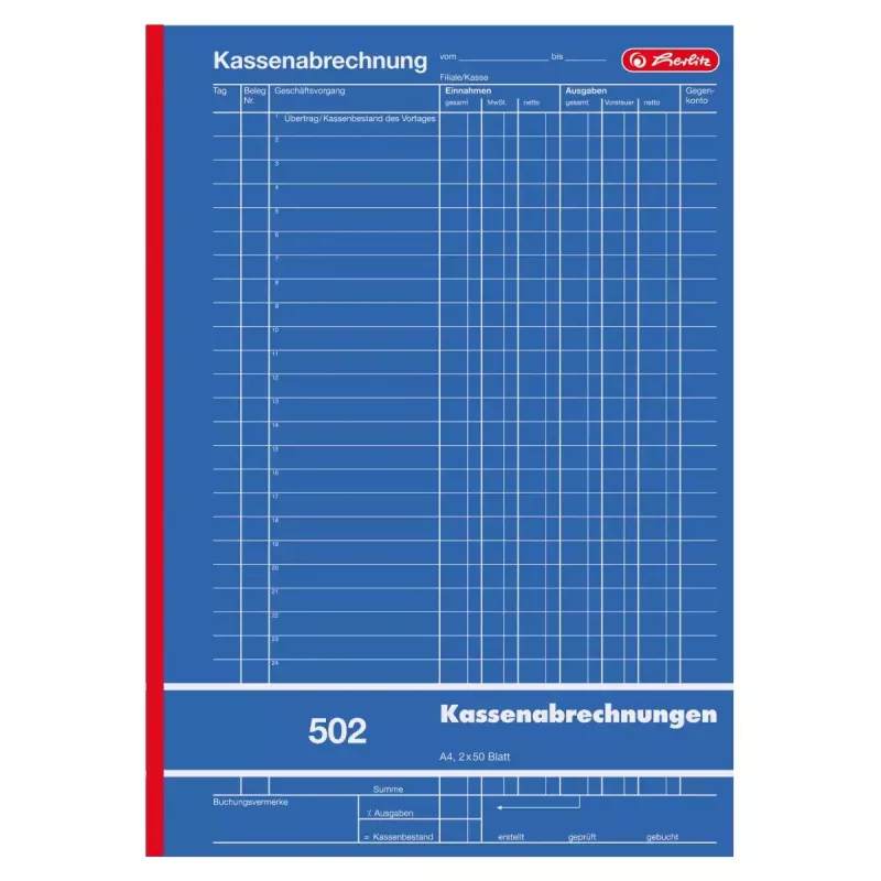 Apskaitos blankų knyga Herlitz 882415 A4 100 puslapių