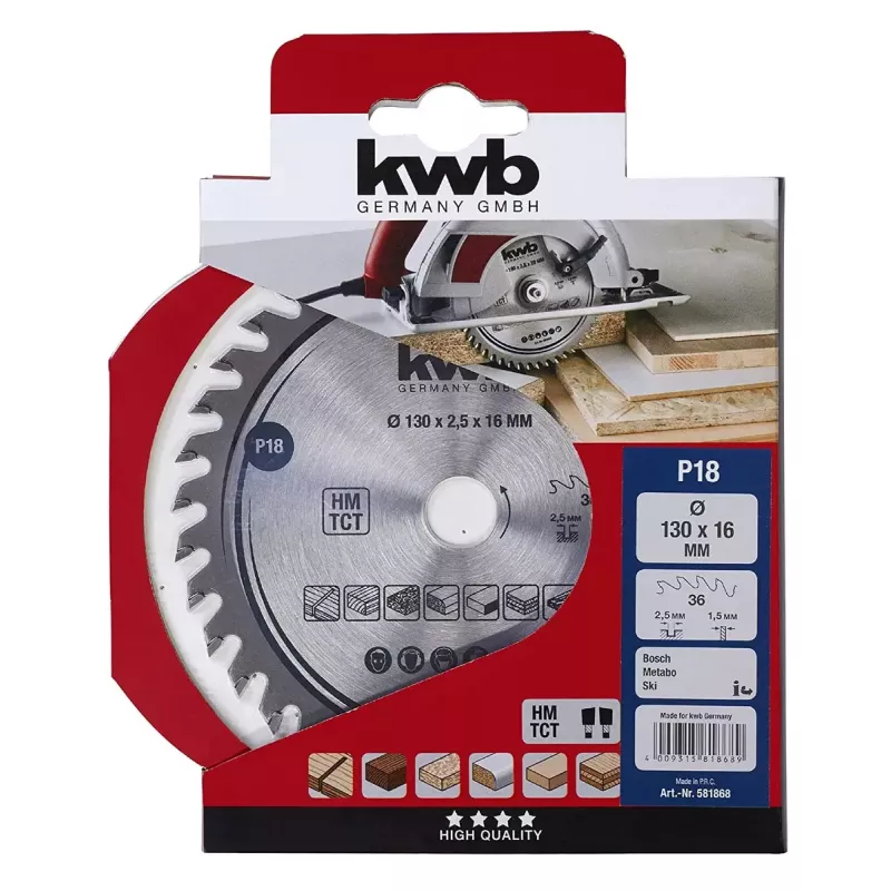 Diskinis pjovimo peilis KWB 581868 metalui 1 vnt. 190 g