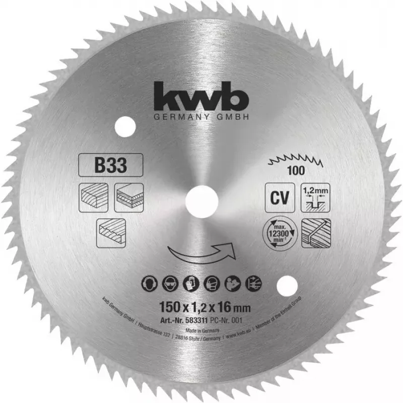 Diskinis pjūklo diskas KWB 583311 250mm 40 dantų
