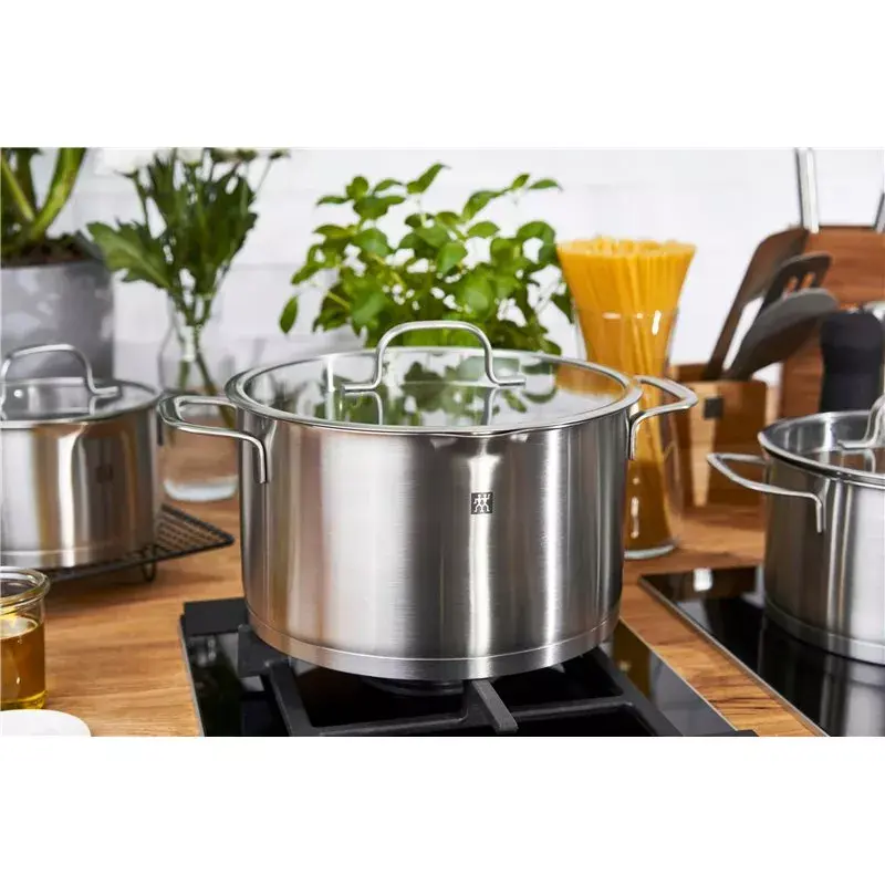 ZWILLING Multi Pot TrueFlow 66920-004-0 — nerūdijančio plieno puodas su stikliniu dangčiu, tinkamas plauti indaplovėje ir kepti orkaitėje, tinkamas halogeninėms kaitlentėms