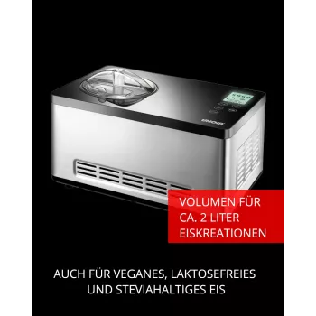 “Unold 48845” ledų gaminimo aparatas Kompresorinis ledų gaminimo aparatas 2 l 180 W Juoda, Nerūdijantis plienas