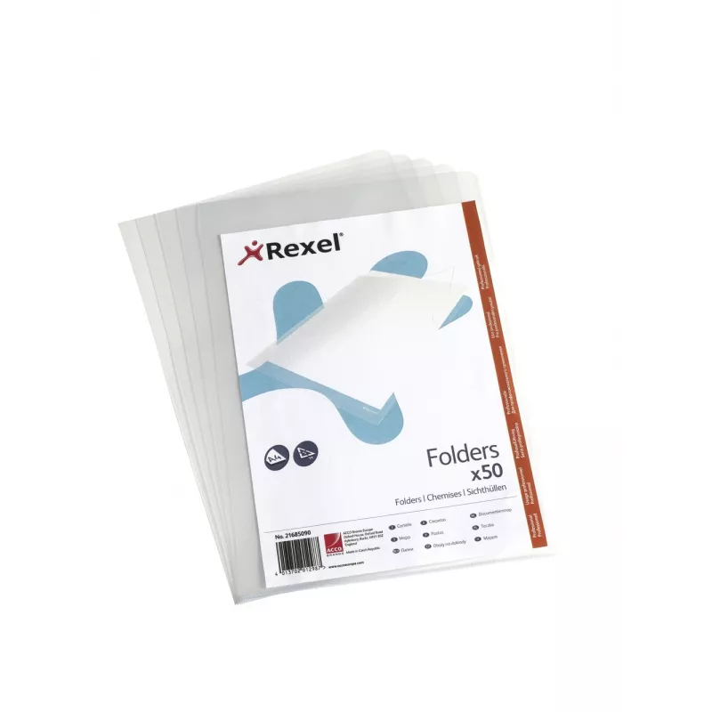Rexel Crystal L aplankas A4 permatomas (50), 210 x 297 mm (A4), permatomas, polipropilenas (PP), 221 mm, 312 mm, 15 mm