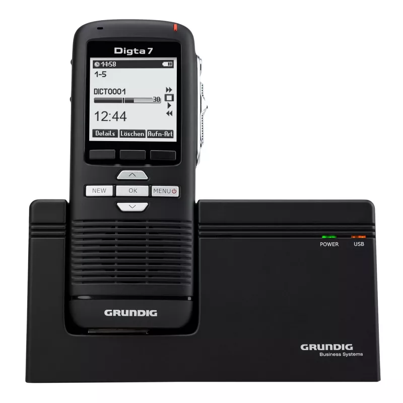 „Grundig Digta 7“ atskiras rinkinys, vidinė atmintis ir „flash“ kortelė, juodas